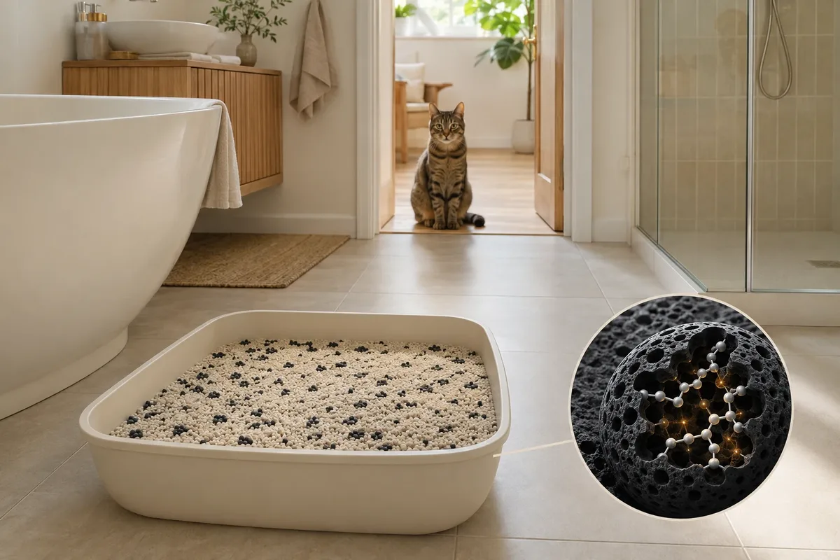 Activated carbon granules used for cat litter odor control