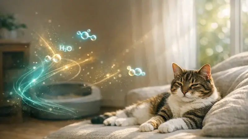 Happy multi-cat household with successful odor management