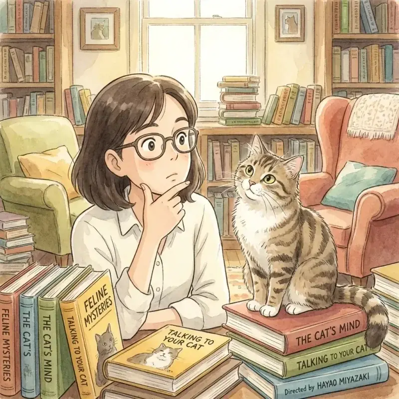 Proprietaire de chat consultant les informations produit et la FAQ Purrify