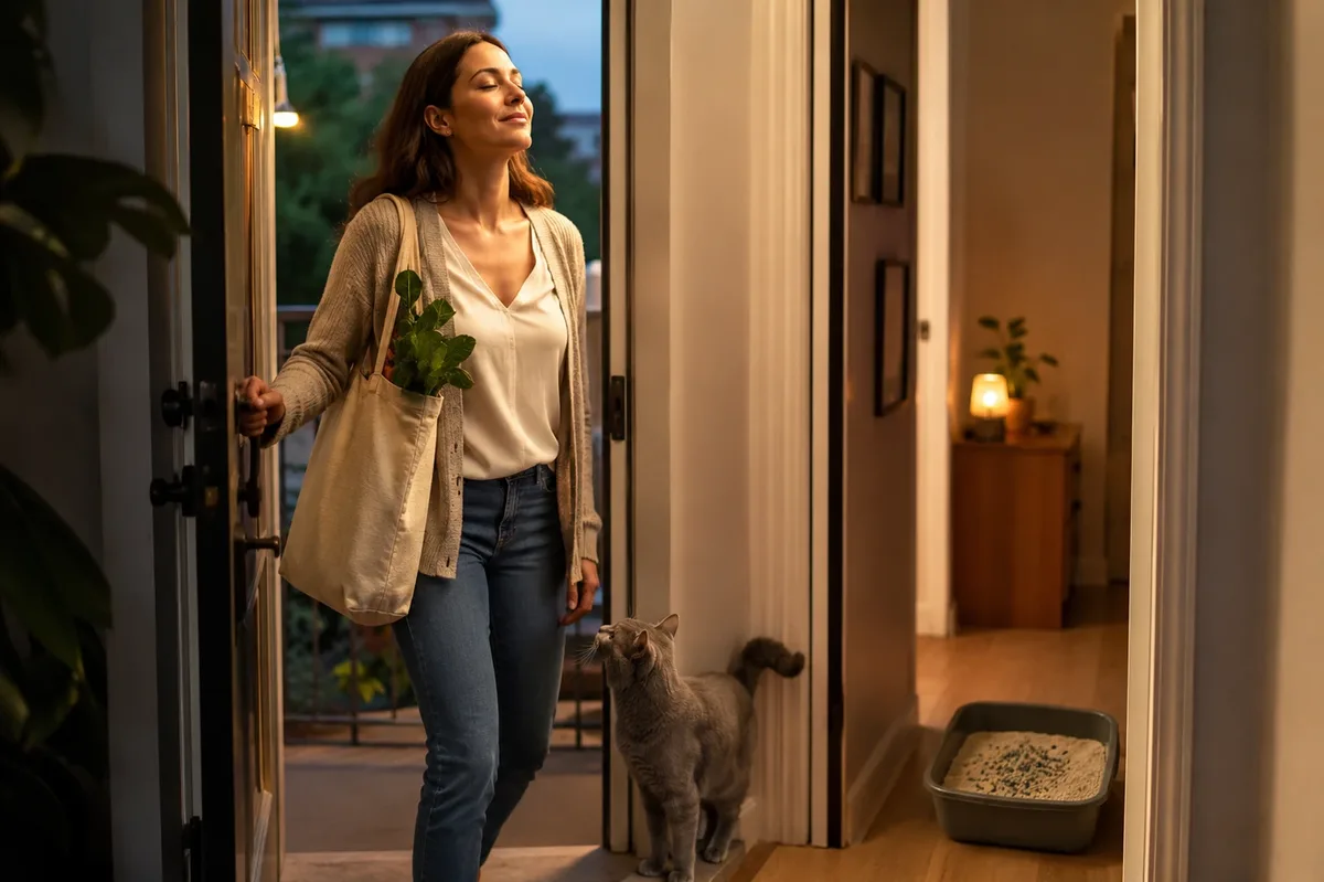 Well-ventilated apartment living room - odor control tips