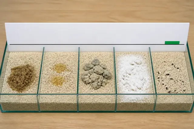 Litter samples in separate chambers for an ammonia control comparison