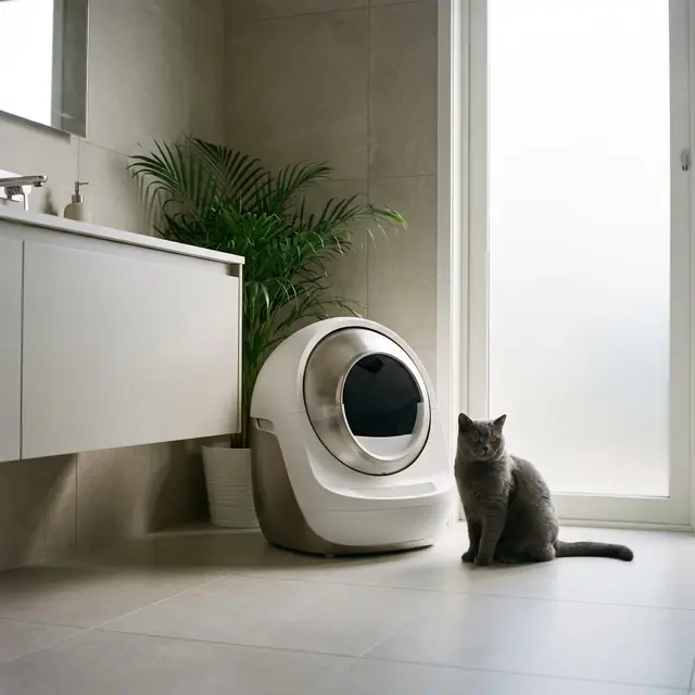 Clean litter box with cat - complete odor elimination