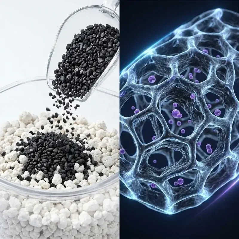 Macro view of activated carbon odor control