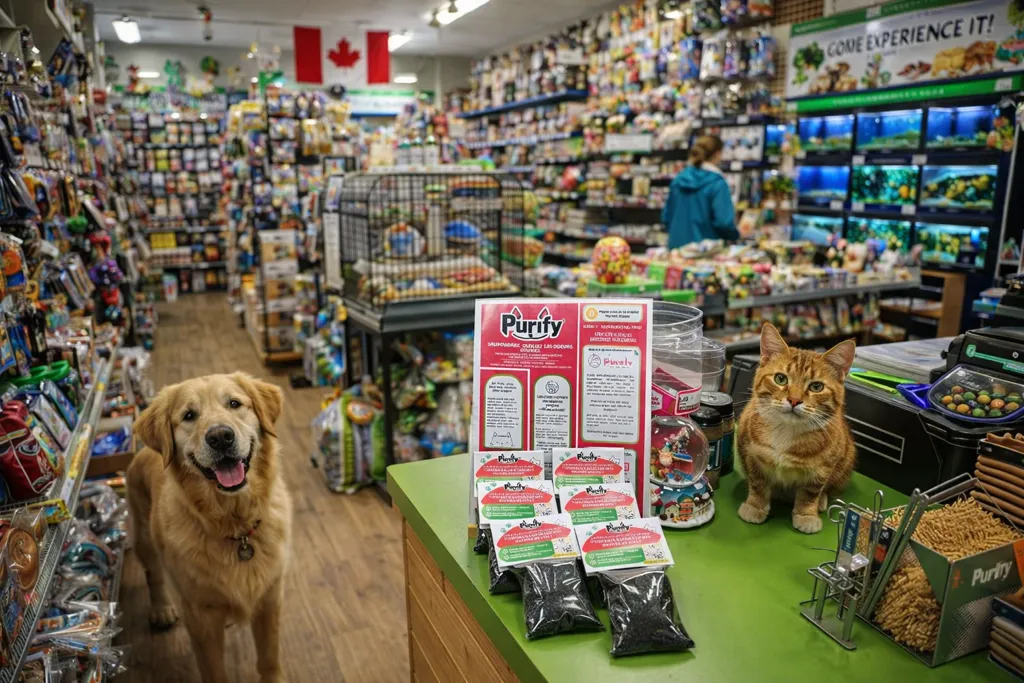 Purrify retail display in pet store