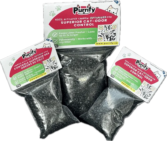 The three Purrify bag sizes