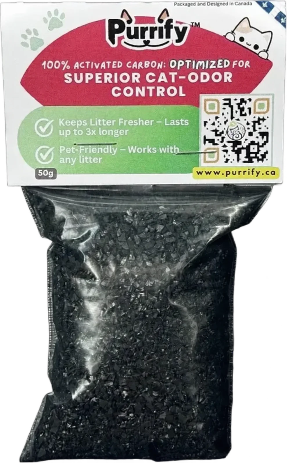 Front view of the Medium Purrify bag